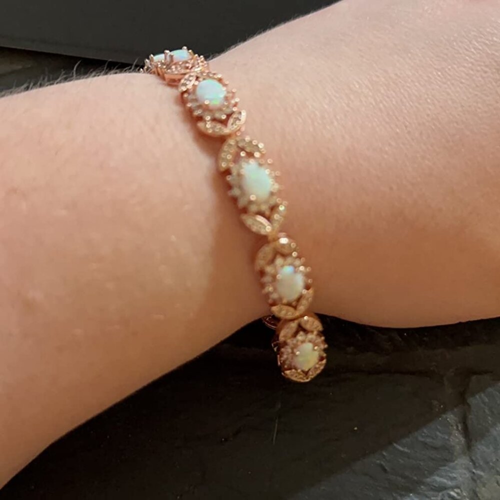 Neiman Marcus 18K Gold Plated Opal Tennis Bracelet